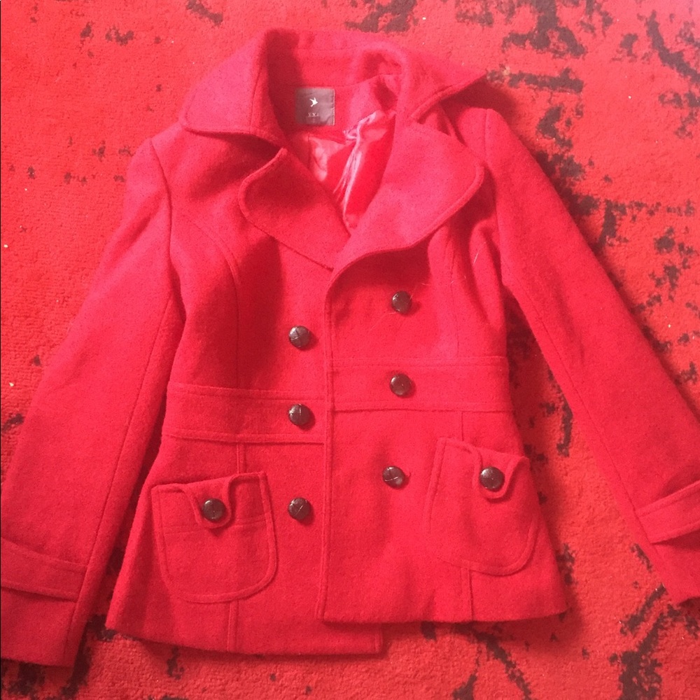 RED WOOL COAT
